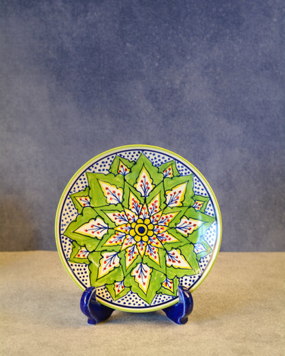 Ceramic Decorative Plate with Stand | Tabletop Display Plate for Home Décor-7 inch Plate