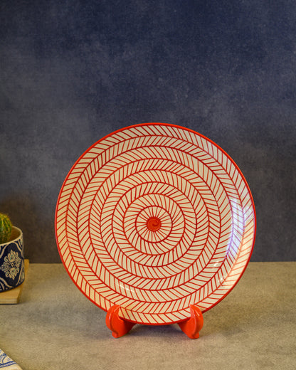 Ceramic Decorative Plate with Stand | Tabletop Display Plate for Home Décor-10 inch Plate