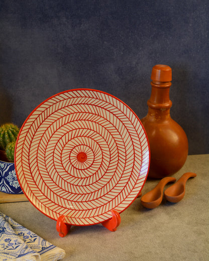 Ceramic Decorative Plate with Stand | Tabletop Display Plate for Home Décor-10 inch Plate