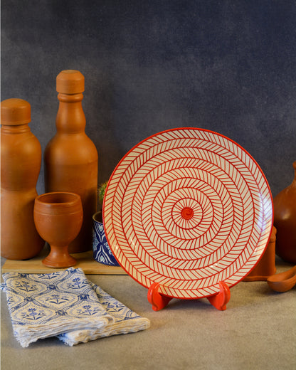 Ceramic Decorative Plate with Stand | Tabletop Display Plate for Home Décor-10 inch Plate