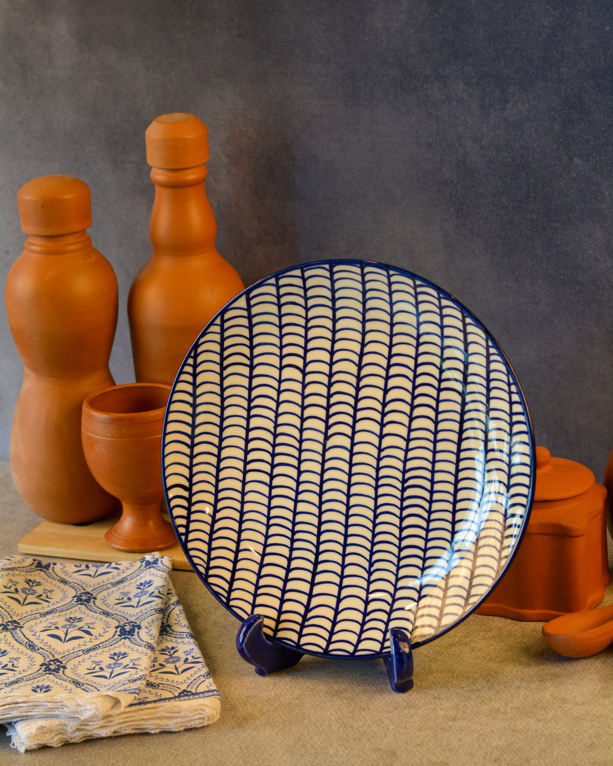 Ceramic Decorative Plate with Stand | Tabletop Display Plate for Home Décor-10 inch Plate