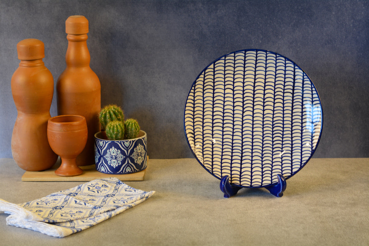 Ceramic Decorative Plate with Stand | Tabletop Display Plate for Home Décor-10 inch Plate