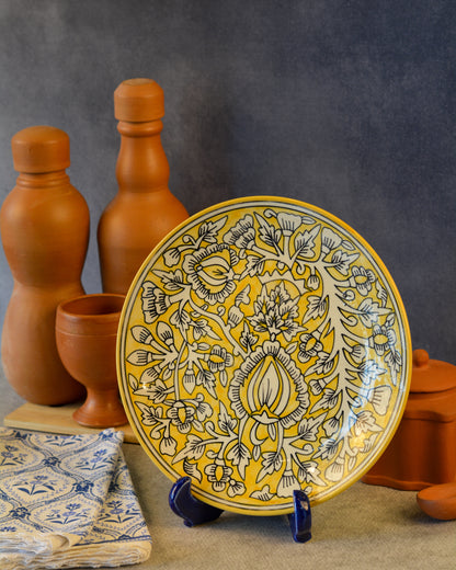 Ceramic Decorative Plate with Stand | Tabletop Display Plate for Home Décor-10 inch Plate