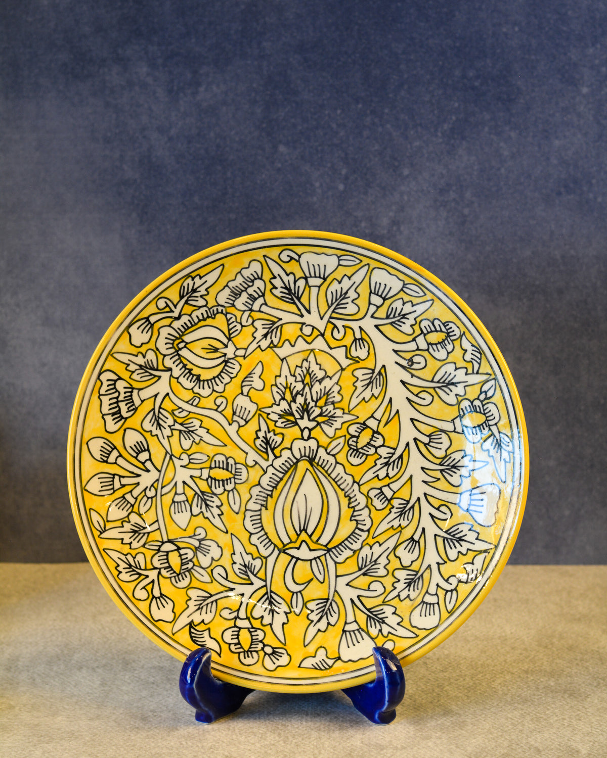 Ceramic Decorative Plate with Stand | Tabletop Display Plate for Home Décor-10 inch Plate