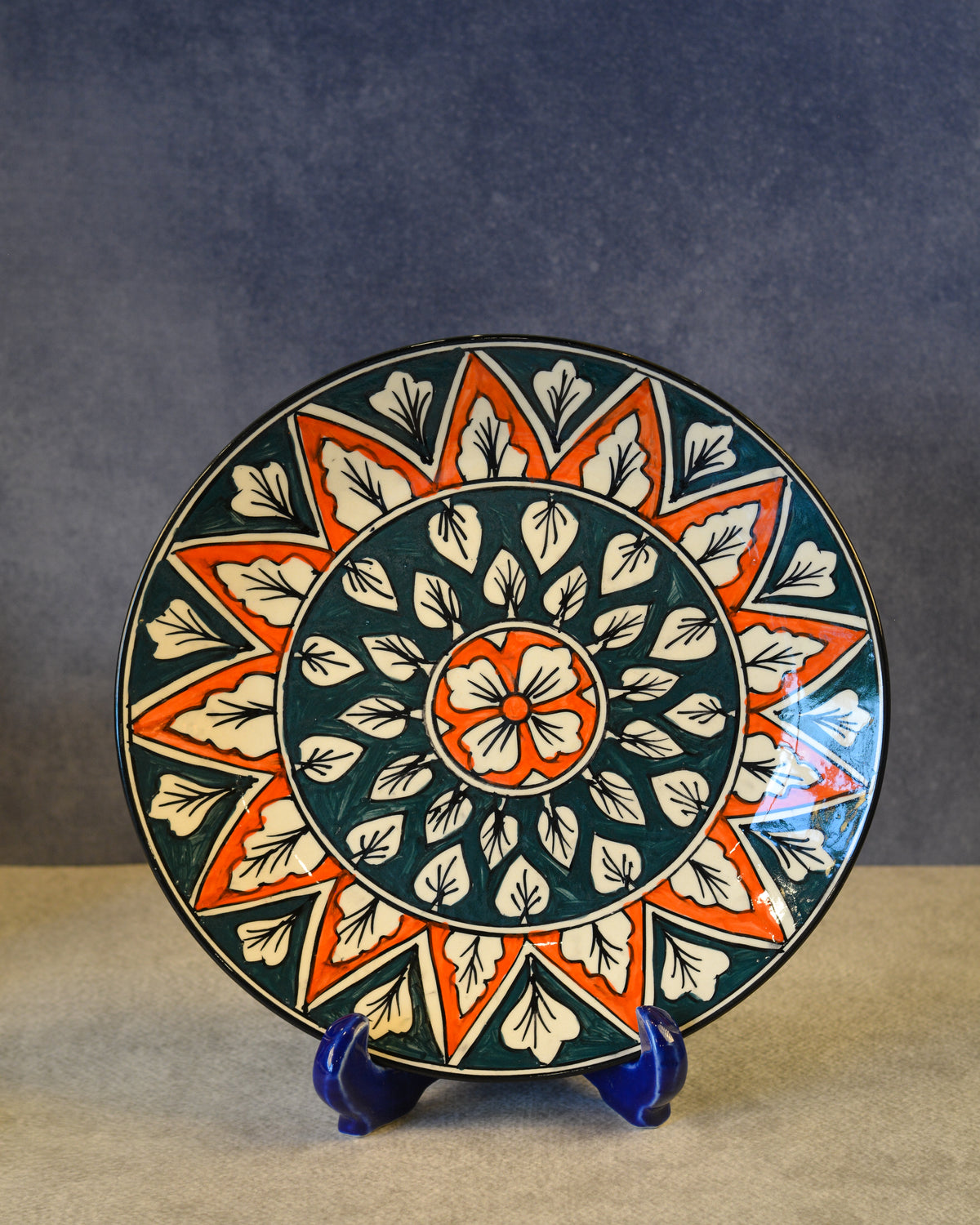 Ceramic Decorative Plate with Stand | Tabletop Display Plate for Home Décor-10 inch Plate