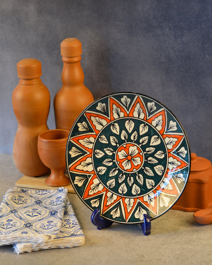 Ceramic Decorative Plate with Stand | Tabletop Display Plate for Home Décor-10 inch Plate