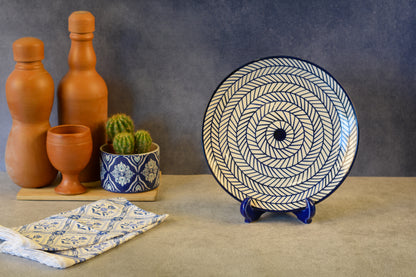 Ceramic Decorative Plate with Stand | Tabletop Display Plate for Home Décor-10 inch Plate