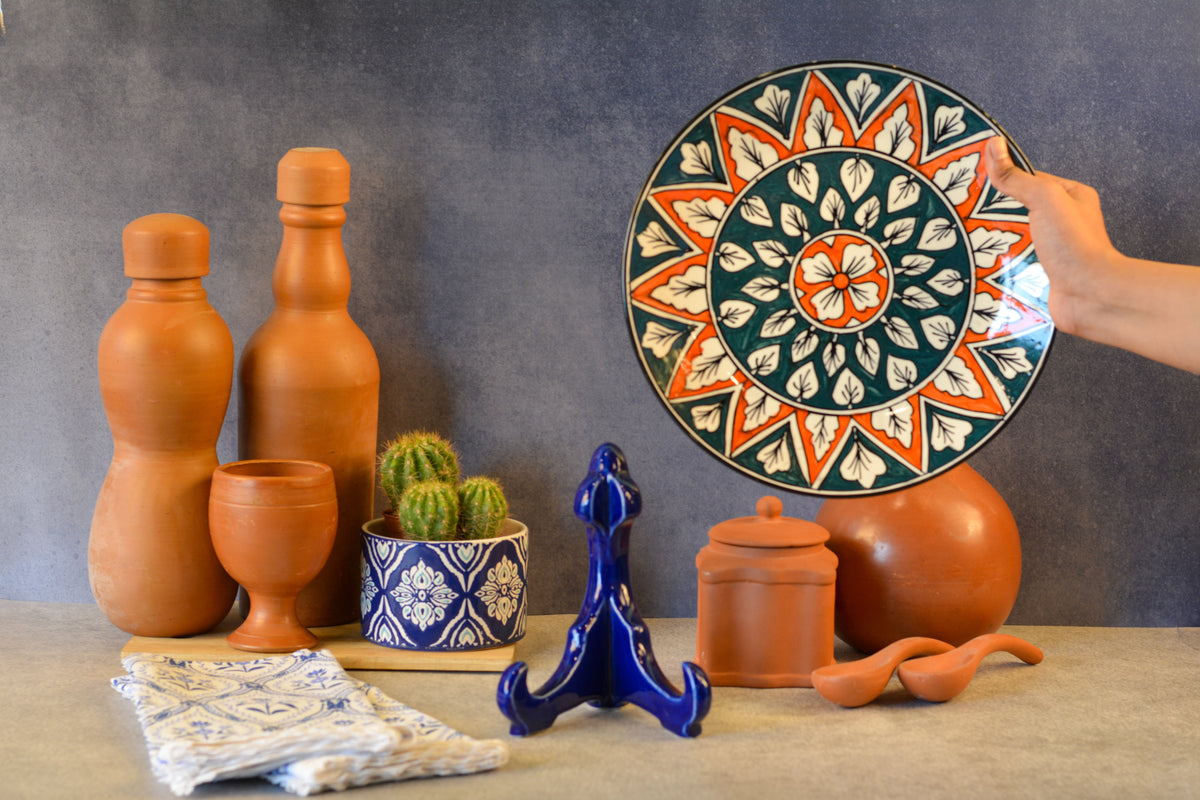 Ceramic Decorative Plate with Stand | Tabletop Display Plate for Home Décor-10 inch Plate