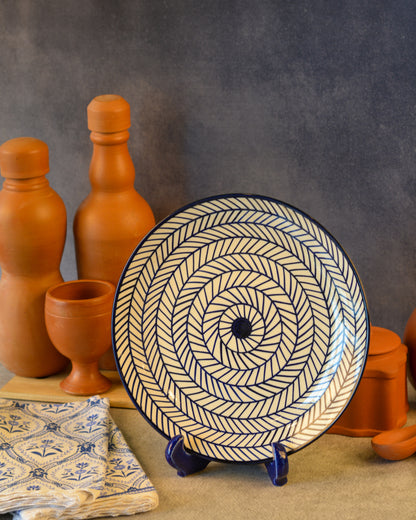 Ceramic Decorative Plate with Stand | Tabletop Display Plate for Home Décor-10 inch Plate