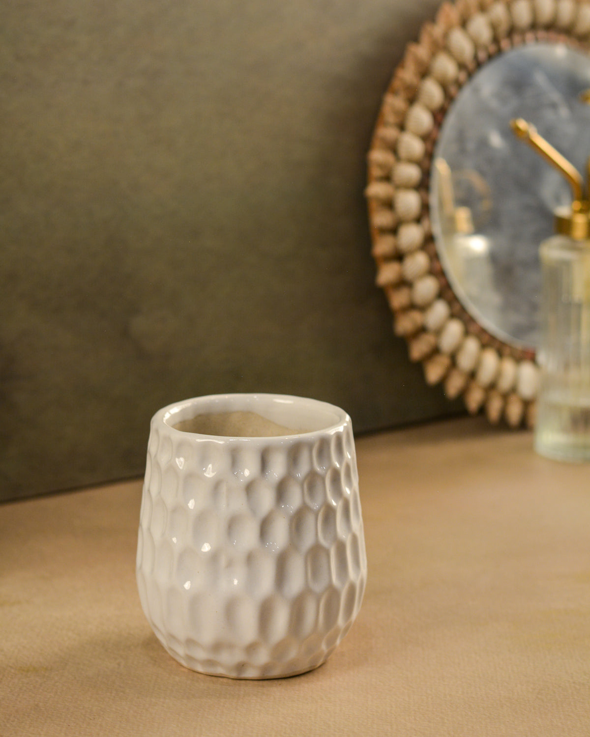 Dimpled Ceramic Texture | Small Decorative Indoor Plant