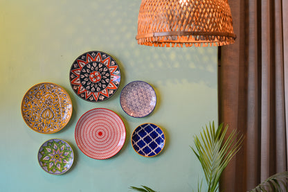 Ceramic Wall Plates Set of 6 | Wall Hanging Art for Living Room, Bedroom & Office