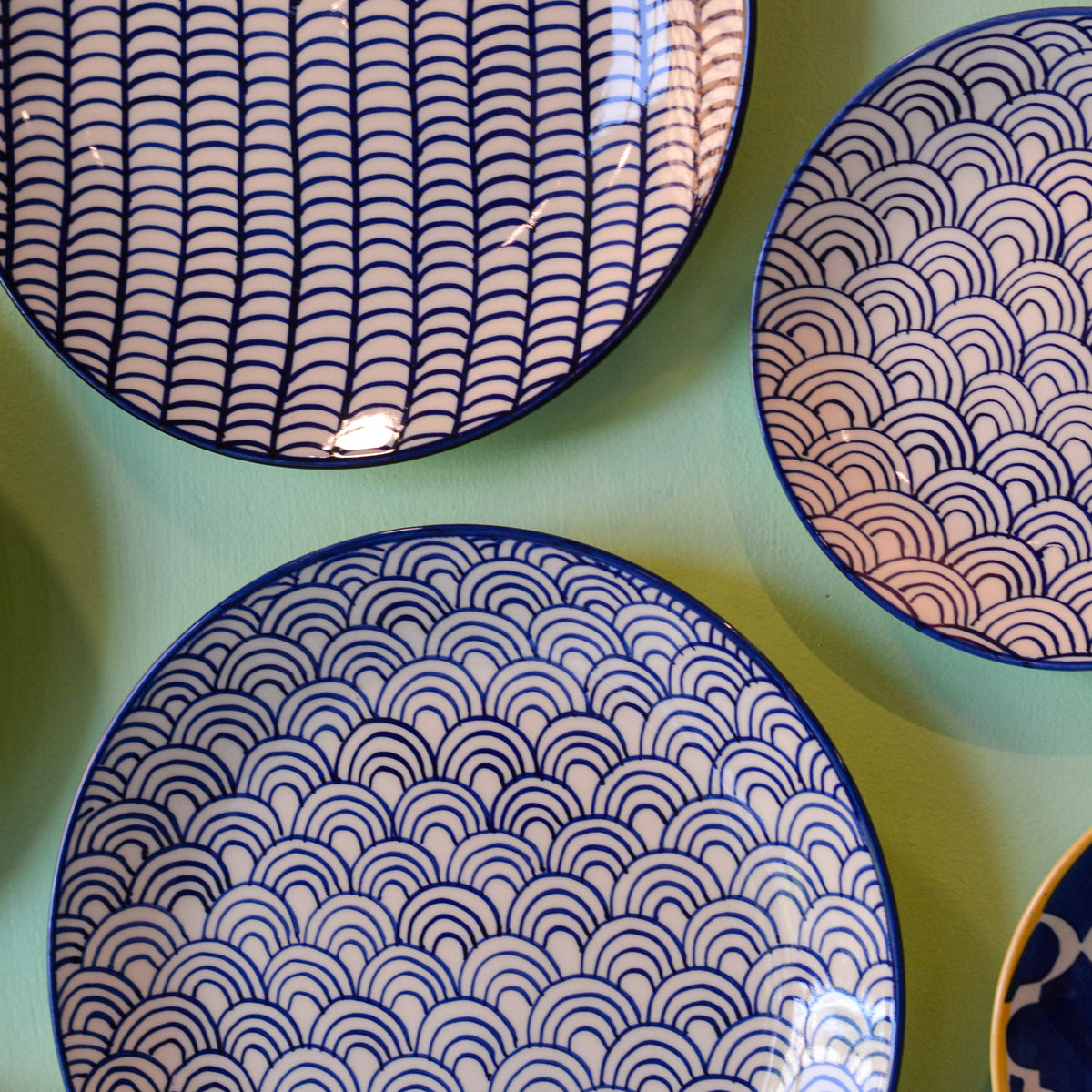 Ceramic Wall Plates Set of 6 | Handpainted Wall Decor Plates for Home Decor