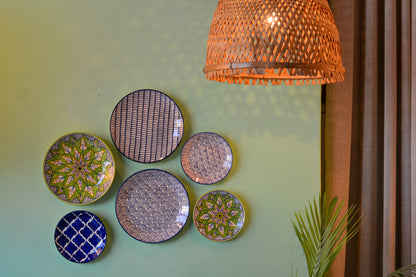 Ceramic Wall Plates Set of 6 | Wall Hanging Art for Living Room, Bedroom & Office