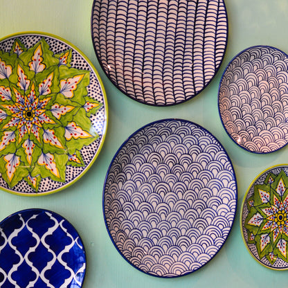 Ceramic Wall Plates Set of 6 | Wall Hanging Art for Living Room, Bedroom & Office