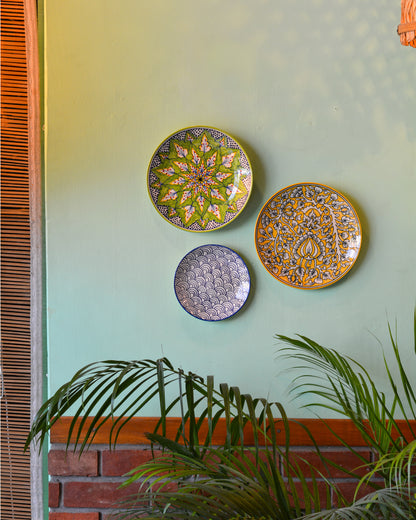 Ceramic Wall Hanging | Plate Decorative Wall Plates, Set of 3
