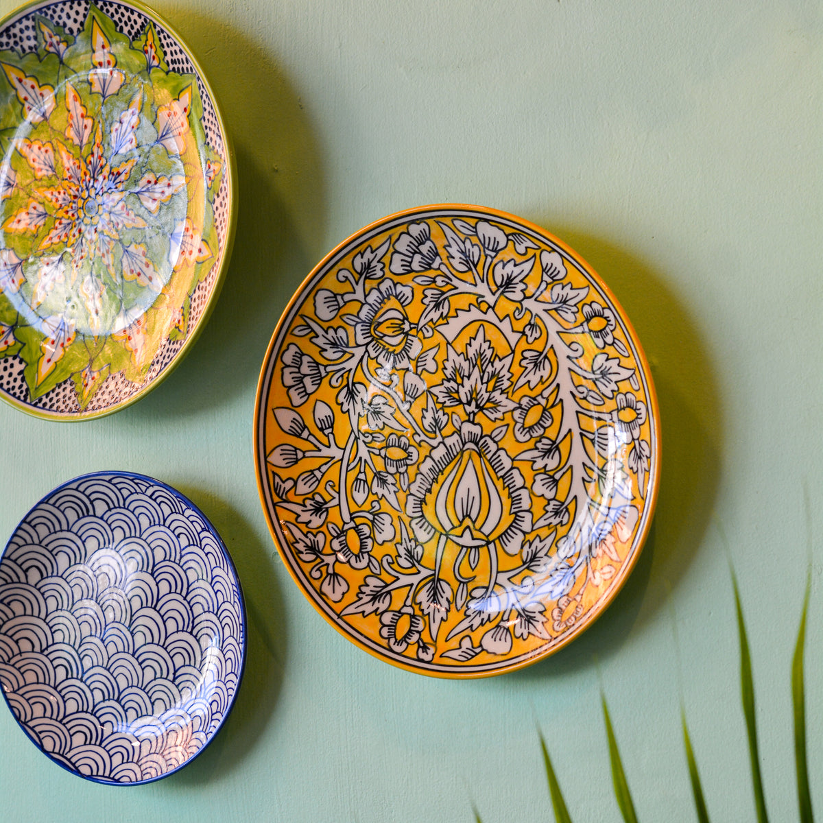 Ceramic Wall Hanging | Plate Decorative Wall Plates, Set of 3