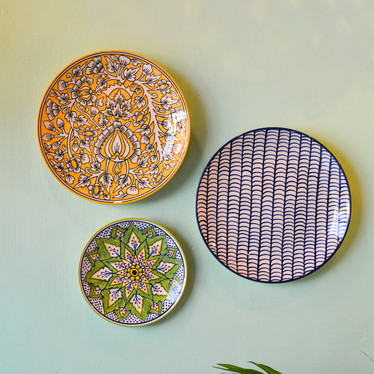 Handpainted Wall Art for Home Decoration, Set of 3