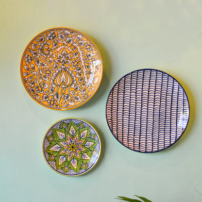 Handpainted Wall Art for Home Decoration, Set of 3