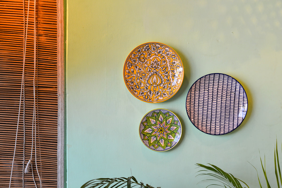 Handpainted Wall Art for Home Decoration, Set of 3