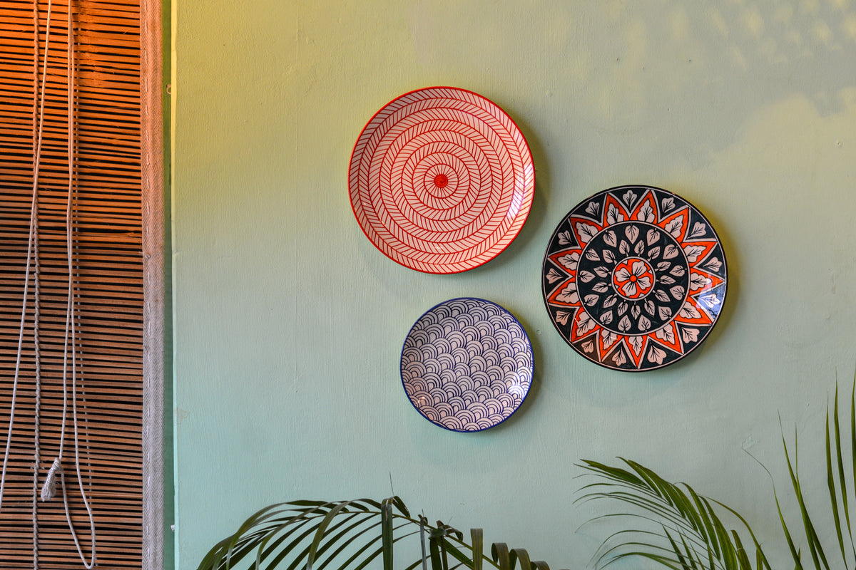 Ceramic Wall Hanging Plates  | Decorative Wall Plates Set of 3