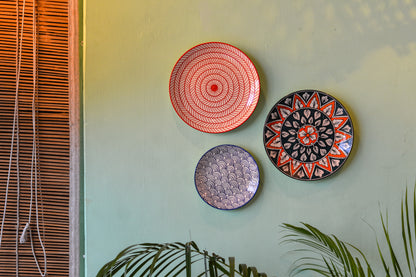 Ceramic Wall Hanging Plates  | Decorative Wall Plates Set of 3