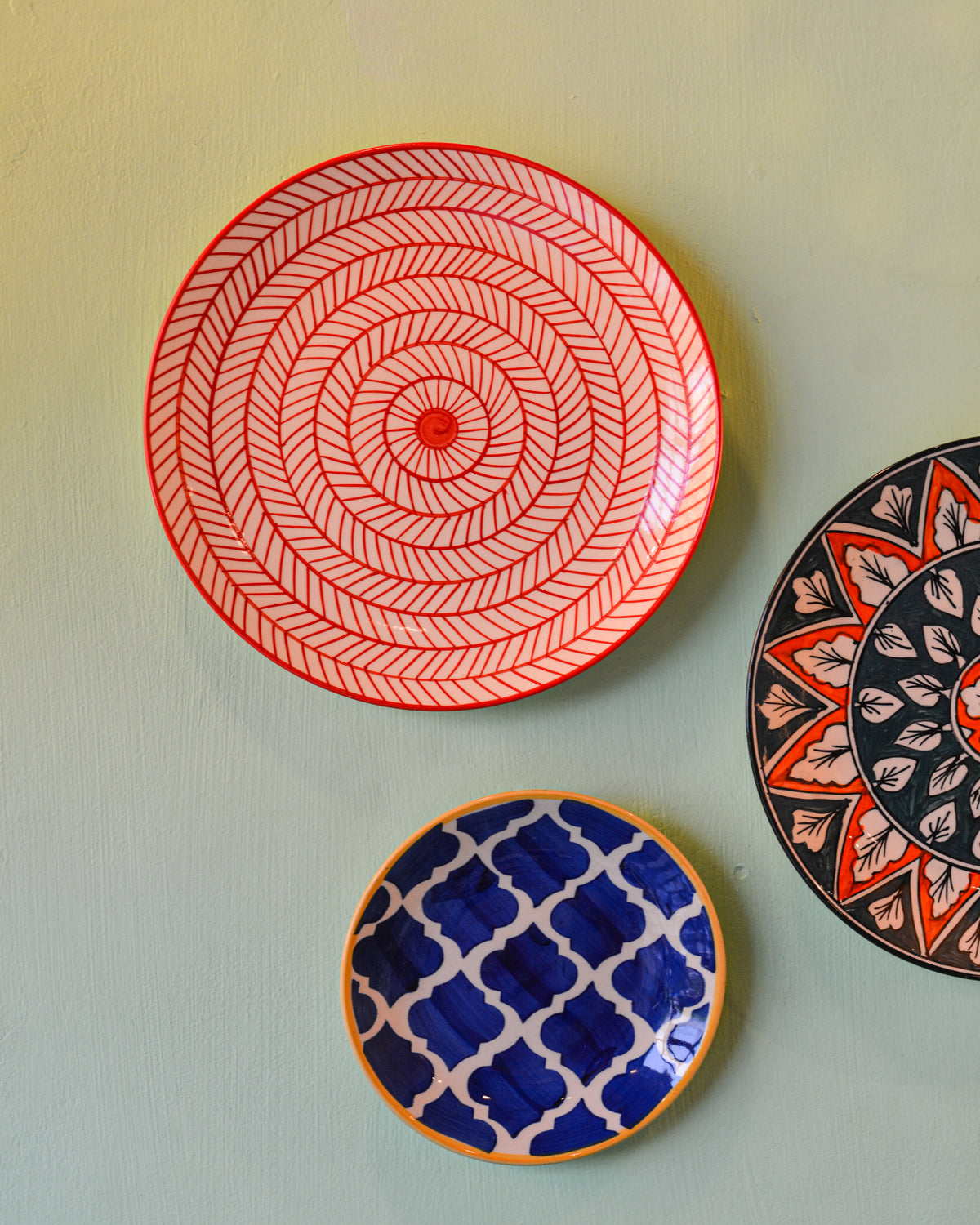 Decorative Wall Plates Set of 3 | Ceramic Wall Hanging Plates