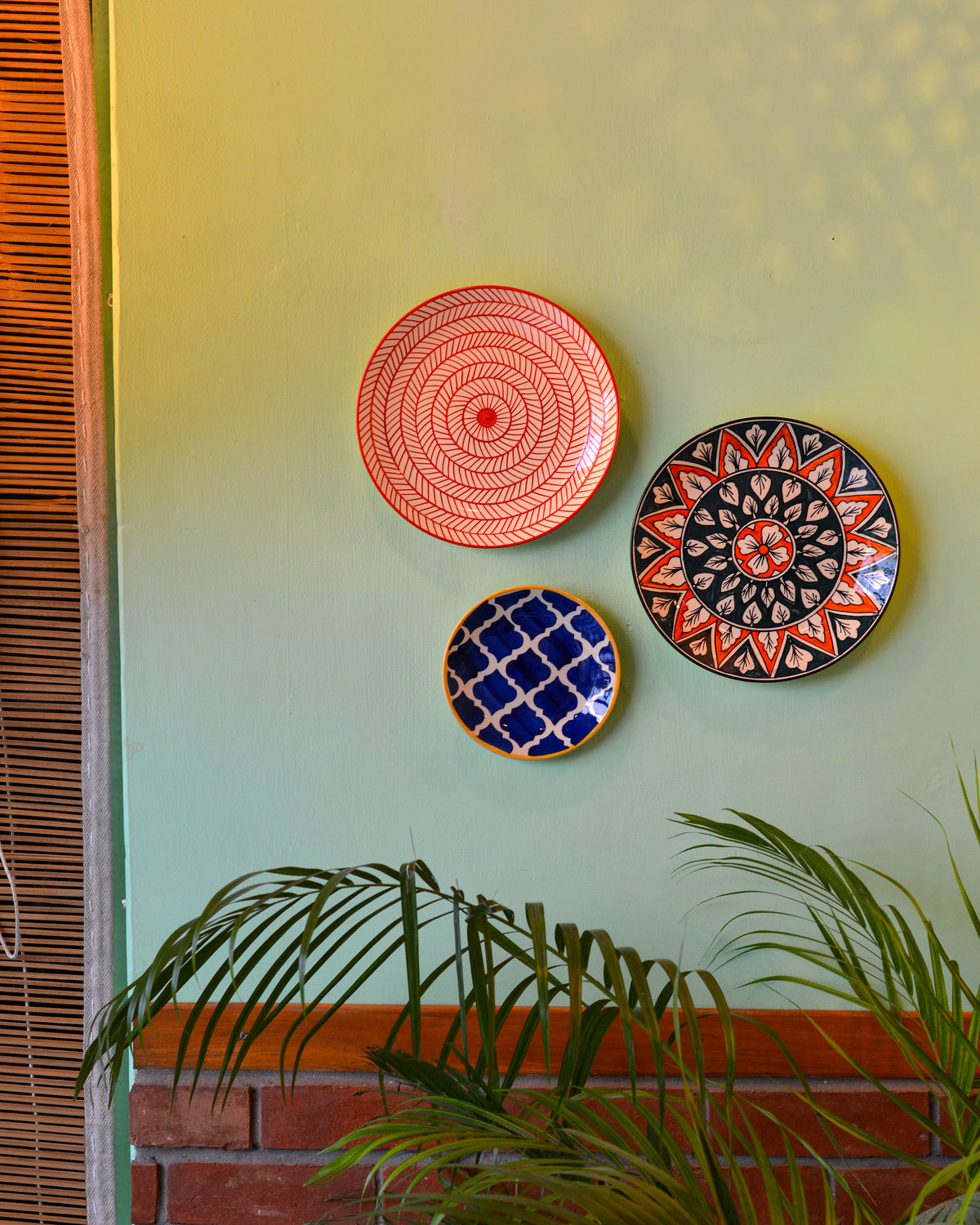 Decorative Wall Plates Set of 3 | Ceramic Wall Hanging Plates