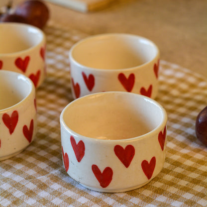 Heart Shaped  Dip & Chutney Bowls & Snack Serving