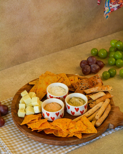 Heart Shaped  Dip & Chutney Bowls & Snack Serving