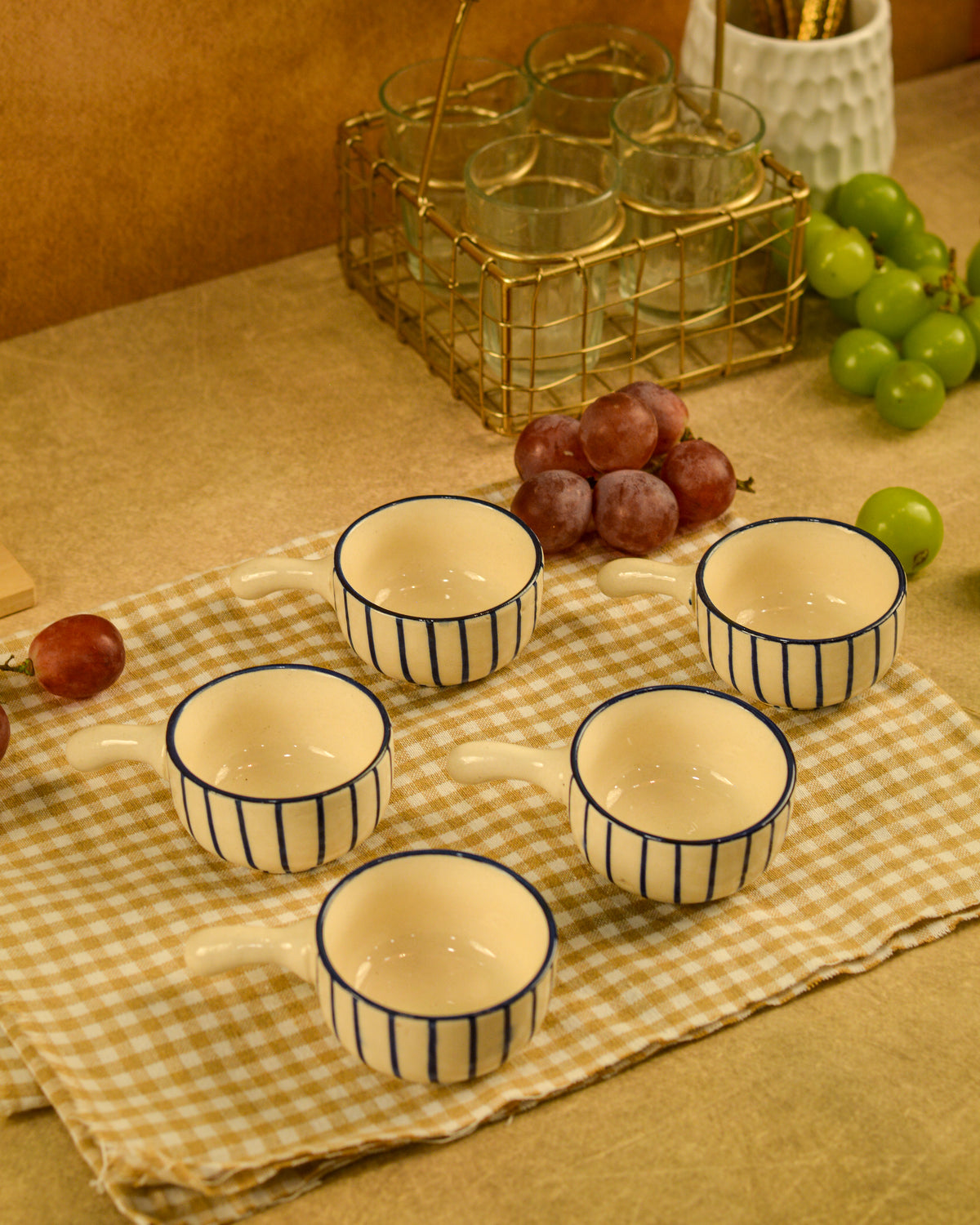 Ceramic Dip Bowls with handle for Chutney, Sauce, Condiment & Pickle