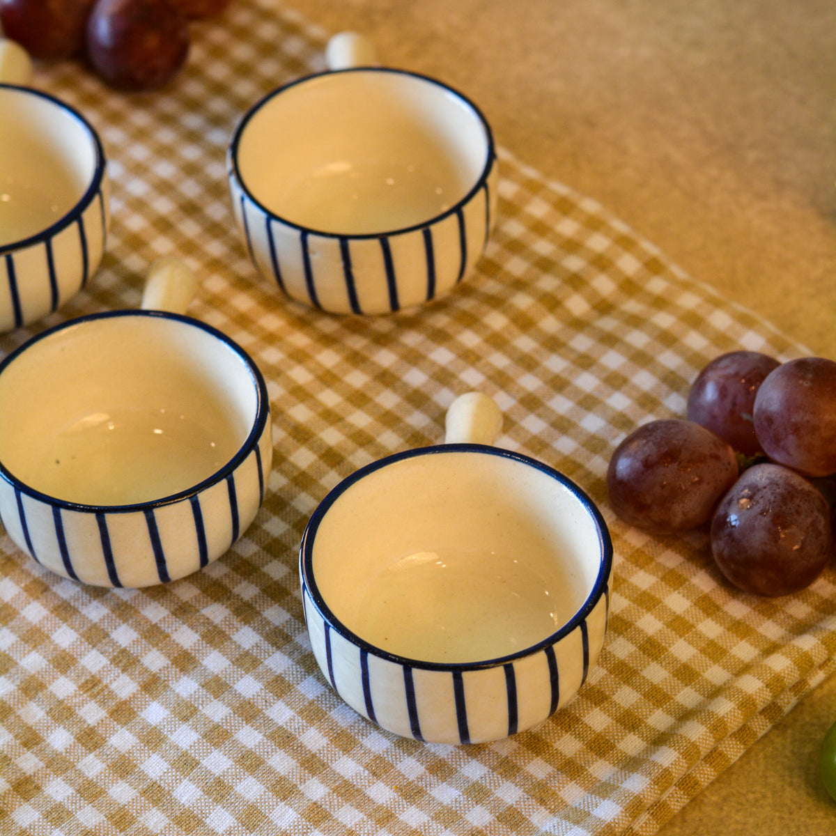 Ceramic Dip Bowls with handle for Chutney, Sauce, Condiment & Pickle