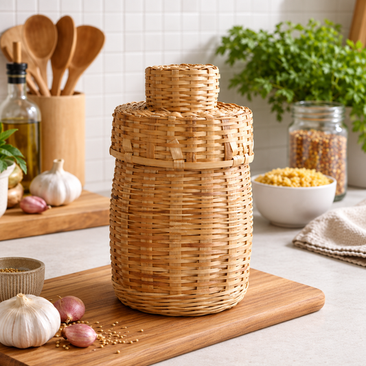 Bamboo Storage Box /Jar for Kitchen, Home & Office bamboo box with lid