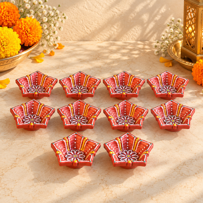Decorative Clay Diyas for Diwali