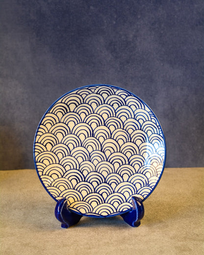 Ceramic Decorative Plate with Stand | Tabletop Display Plate for Home Décor-7 inch Plate