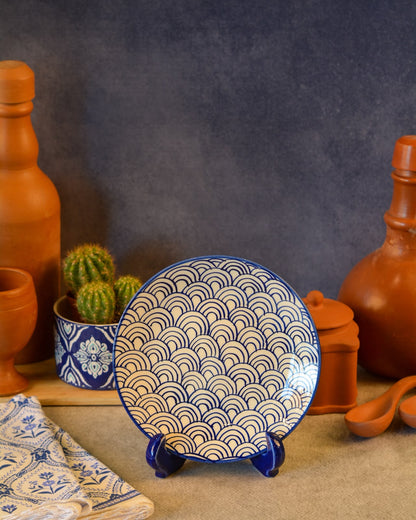 Ceramic Decorative Plate with Stand | Tabletop Display Plate for Home Décor-7 inch Plate