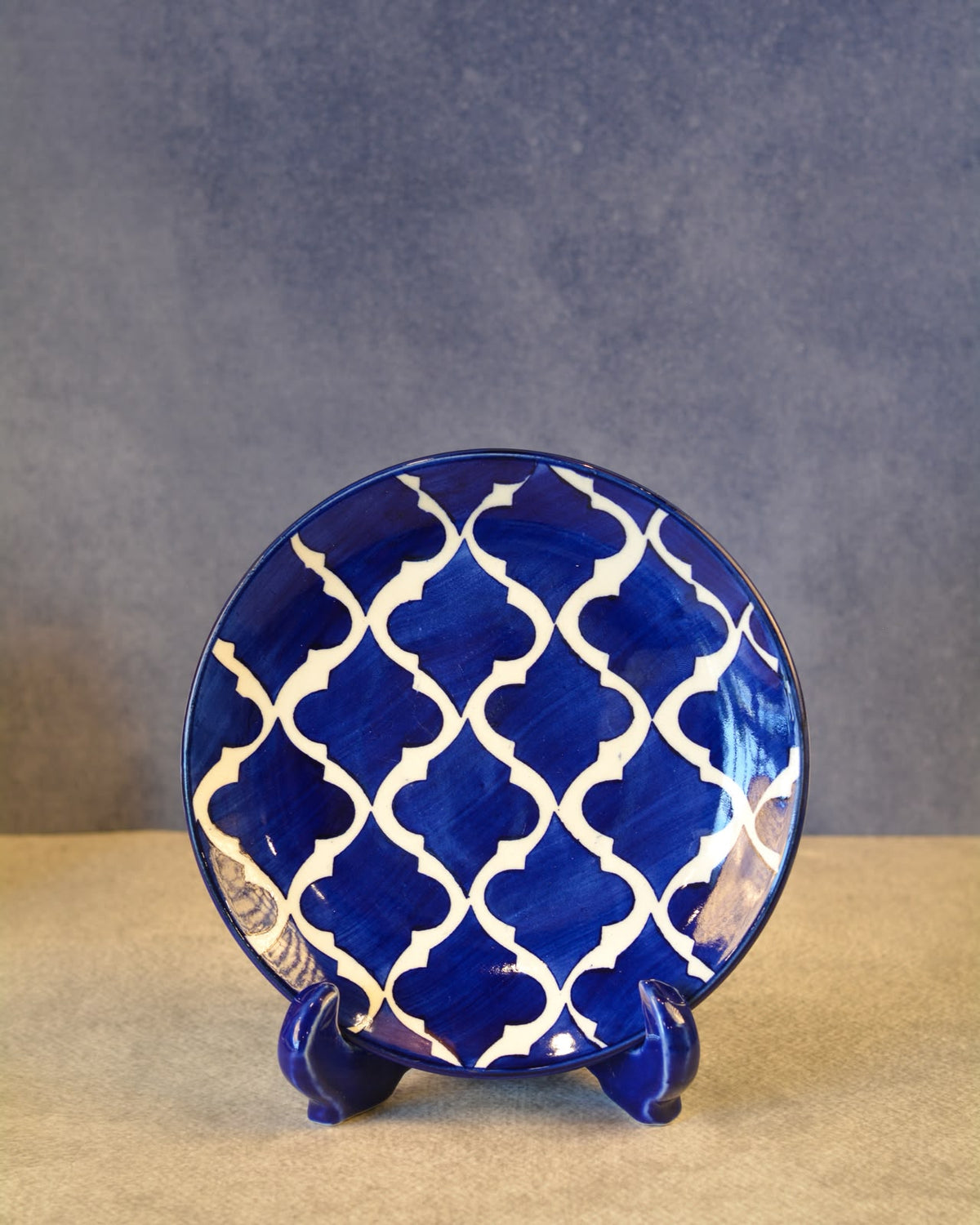 Ceramic Decorative Plate with Stand | Tabletop Display Plate for Home Décor-7 inch Plate