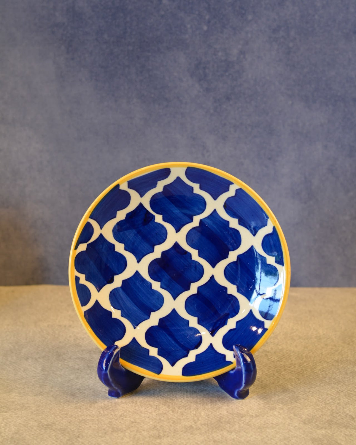 Ceramic Decorative Plate with Stand | Tabletop Display Plate for Home Décor-7 inch Plate