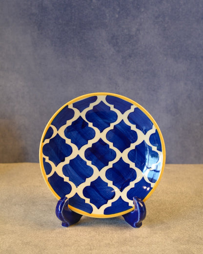 Ceramic Decorative Plate with Stand | Tabletop Display Plate for Home Décor-7 inch Plate