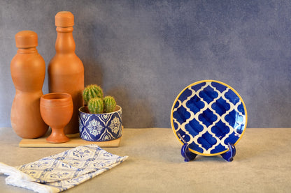 Ceramic Decorative Plate with Stand | Tabletop Display Plate for Home Décor-7 inch Plate