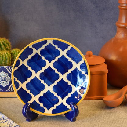 Ceramic Decorative Plate with Stand | Tabletop Display Plate for Home Décor-7 inch Plate