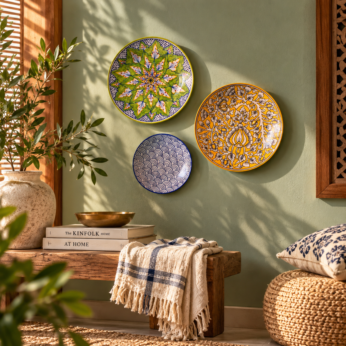 Ceramic Wall Hanging | Plate Decorative Wall Plates, Set of 3