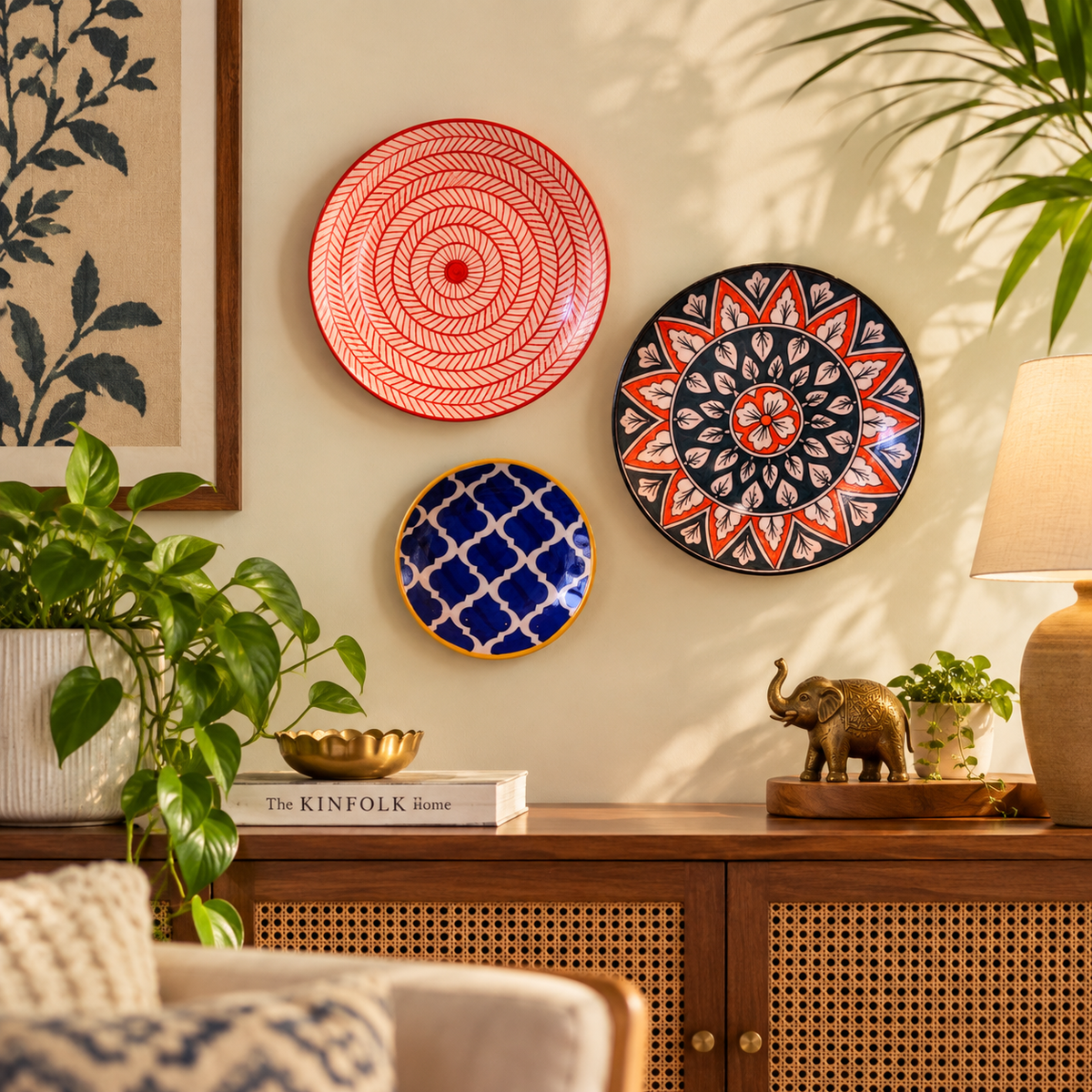 Decorative Wall Plates Set of 3 | Ceramic Wall Hanging Plates