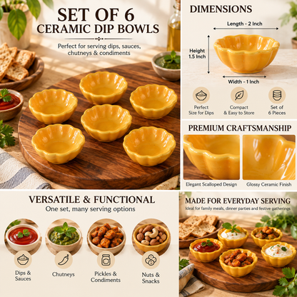 Ceramic Mini Katori Serving Bowls - Pack of 4 & 6